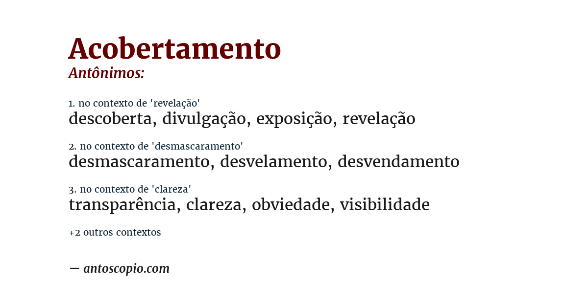 Antônimo de acobertamento