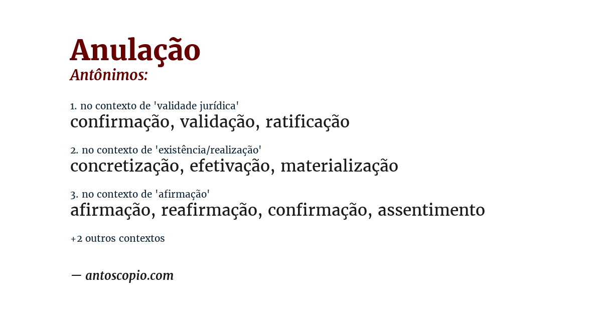 Antônimo de anulação