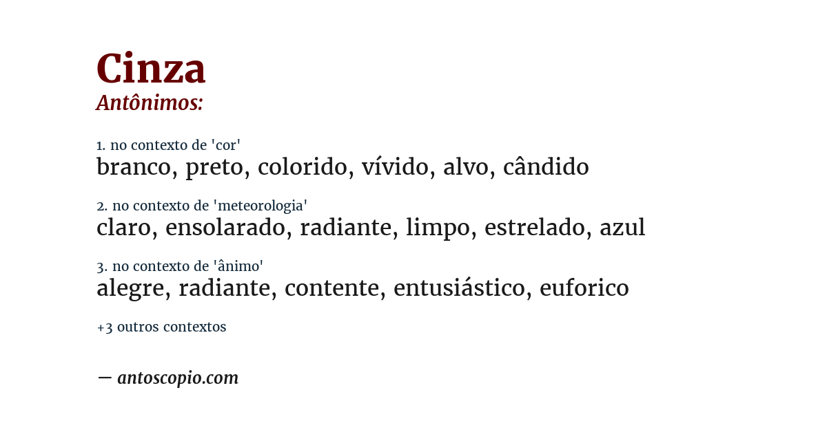 Antônimo de cinza