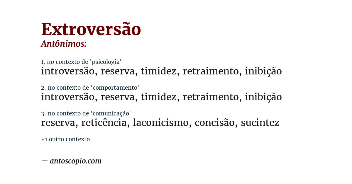 Antônimo de extroversão