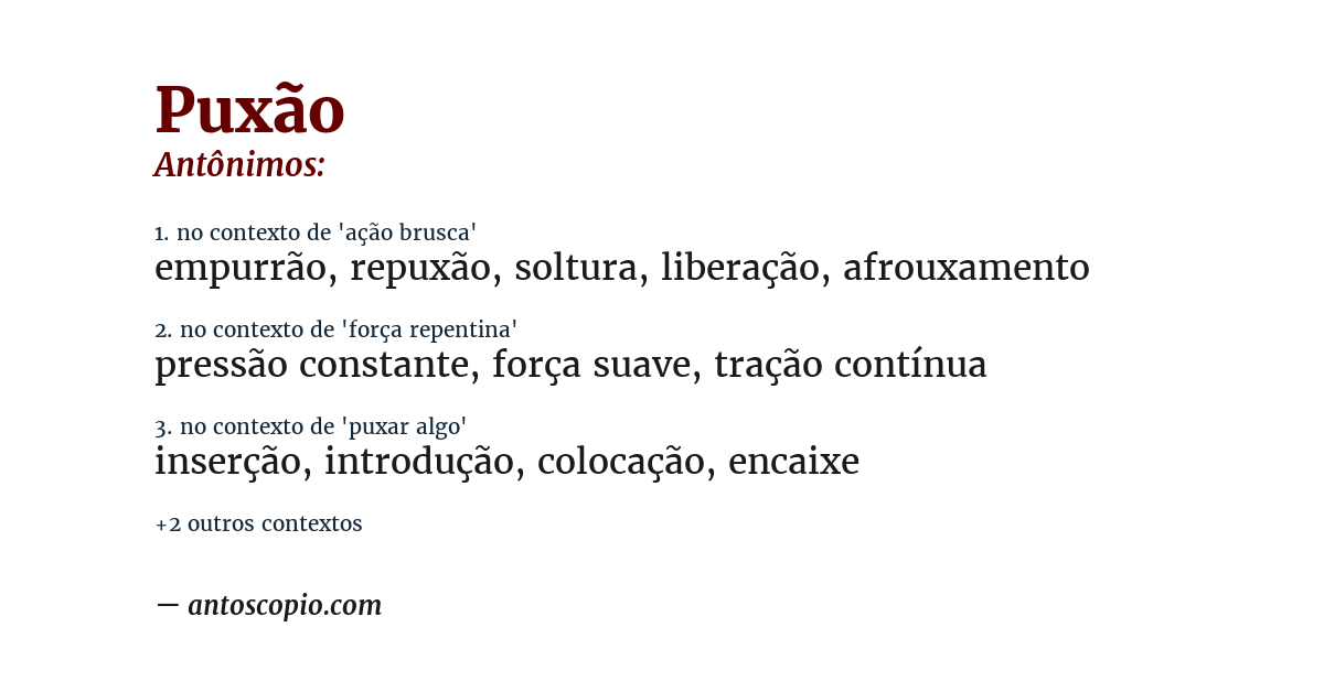 Antônimo de puxão
