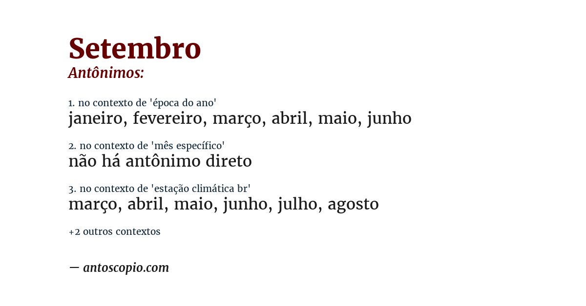 Antônimo de setembro