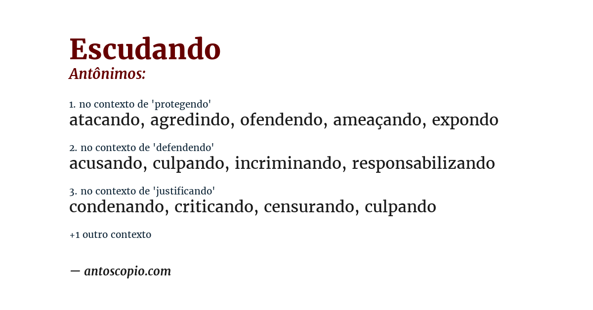 Antônimo de escudando