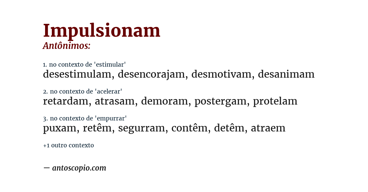Antônimo de impulsionam