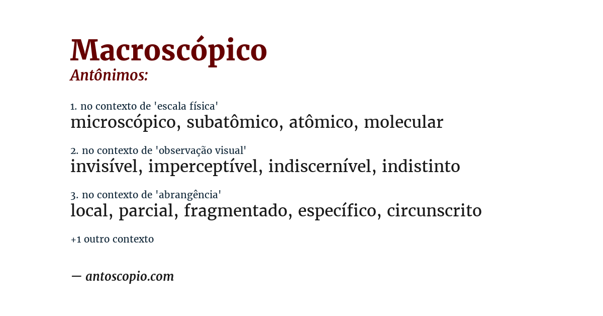 Antônimo de macroscópico