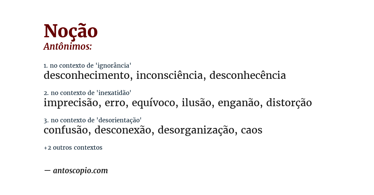 Antônimo de noção