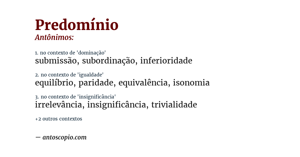 Antônimo de predomínio