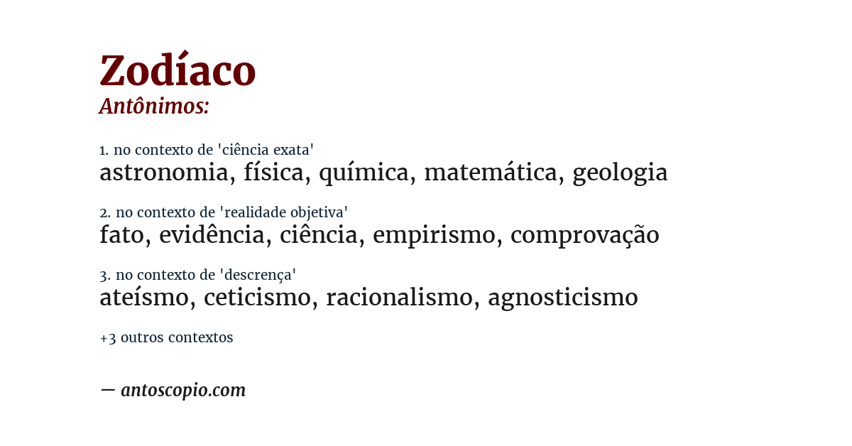 Antônimo de zodíaco
