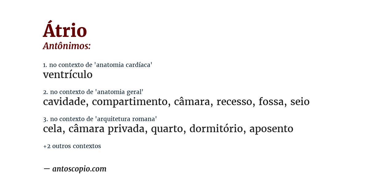 Antônimo de átrio