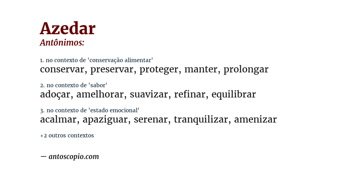 Antônimo de azedar
