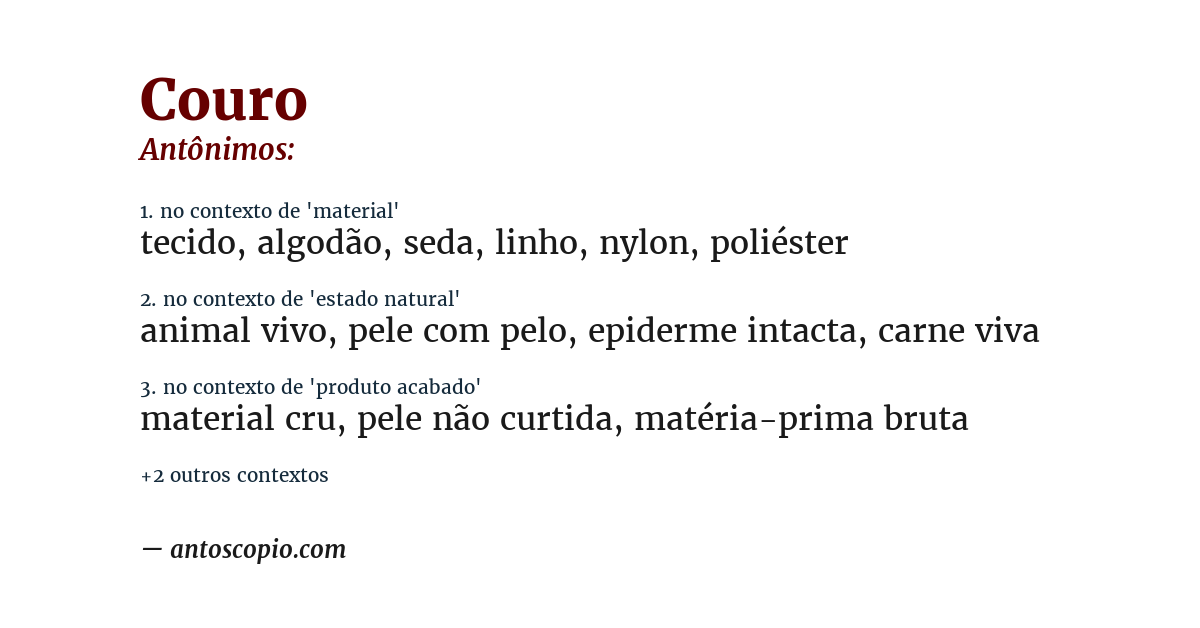 Antônimo de couro