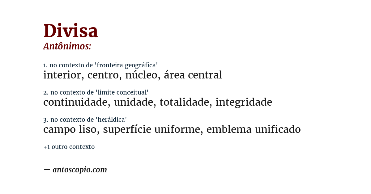 Antônimo de divisa