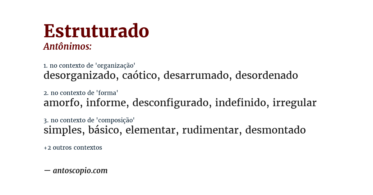 Antônimo de estruturado