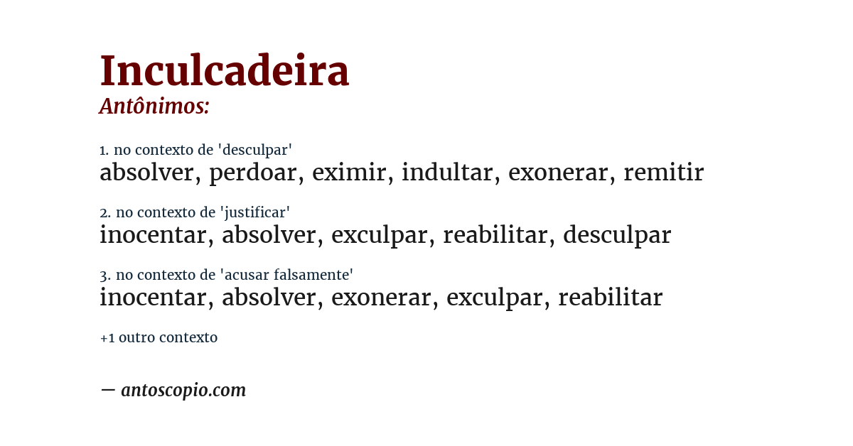 Antônimo de inculcadeira