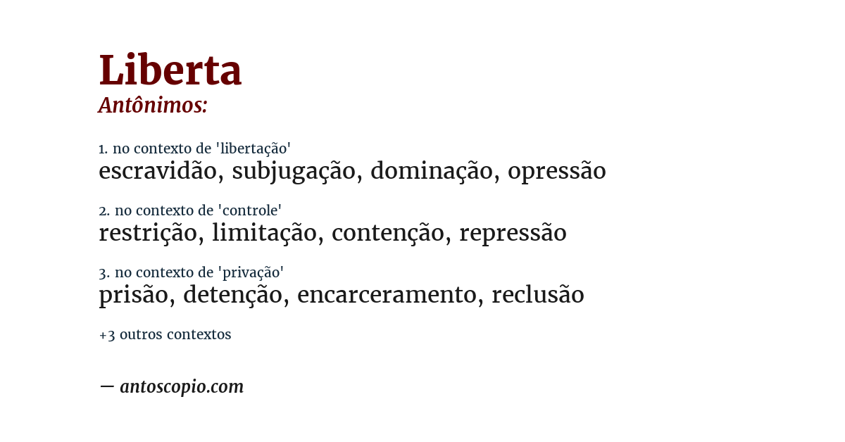 Antônimo de liberta
