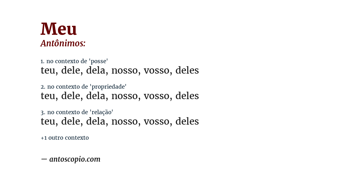 Antônimo de meu