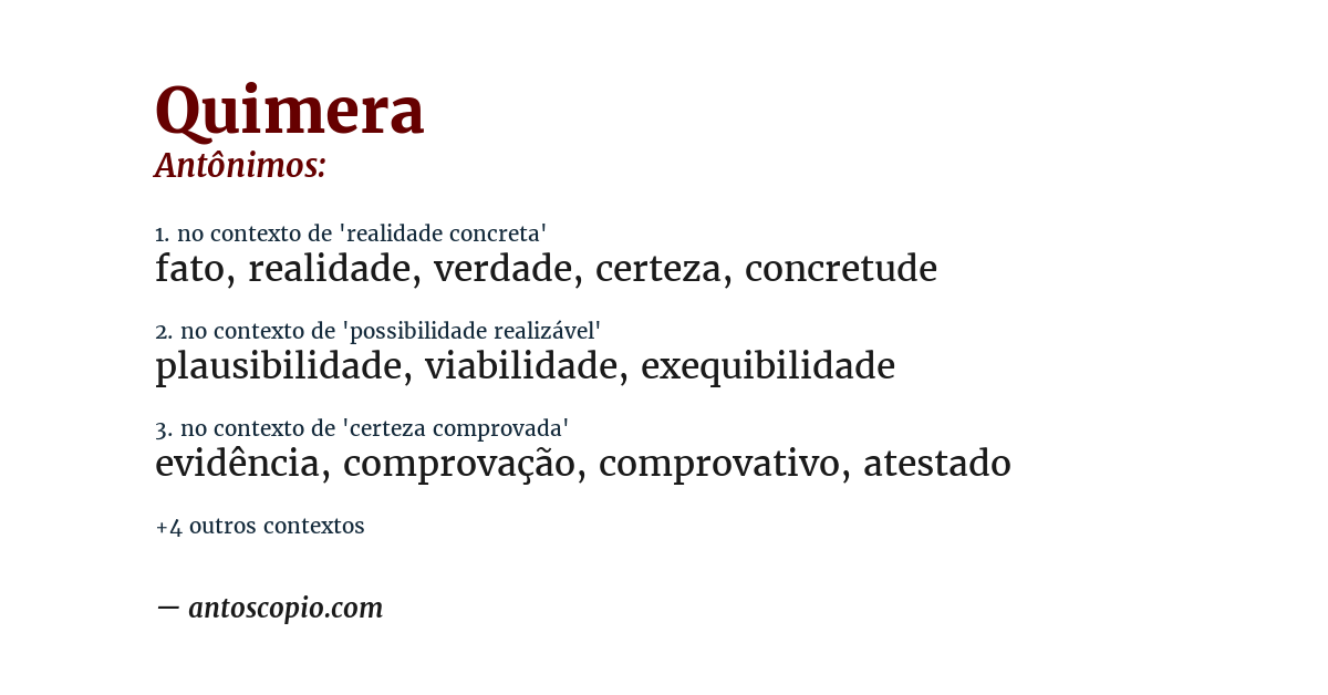 Antônimo de quimera