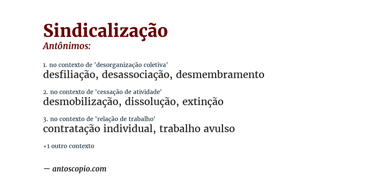 Antônimo de sindicalização