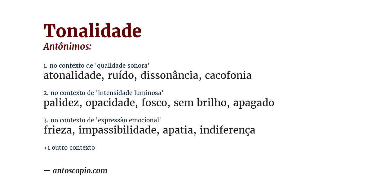 Antônimo de tonalidade