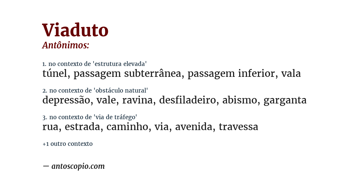 Antônimo de viaduto