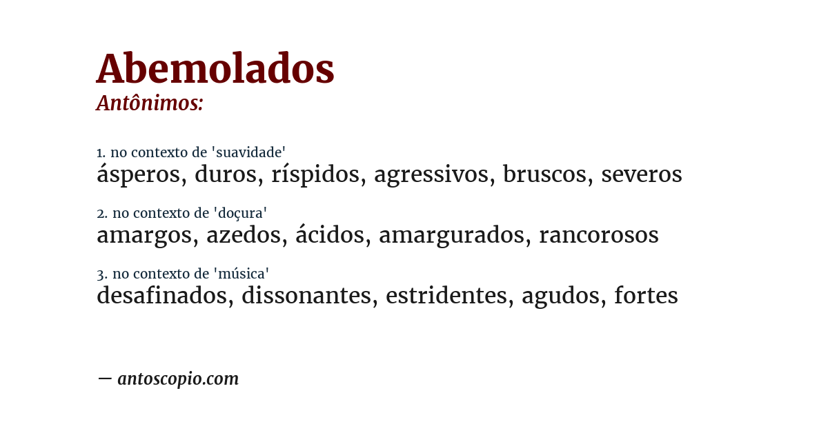 Antônimo de abemolados