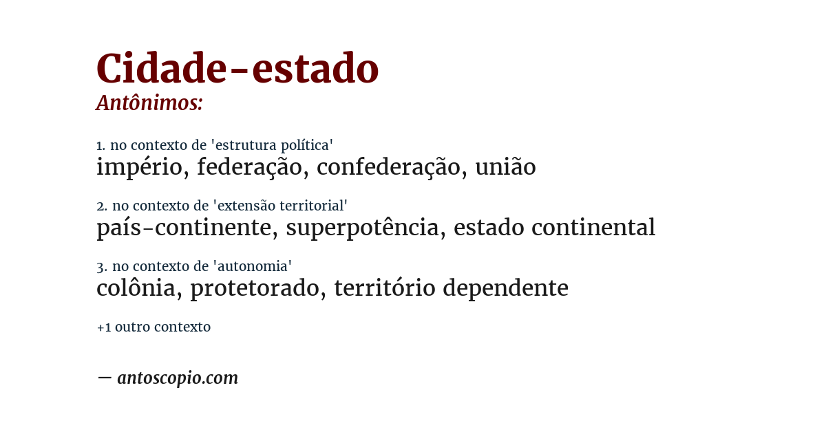Antônimo de cidade-estado