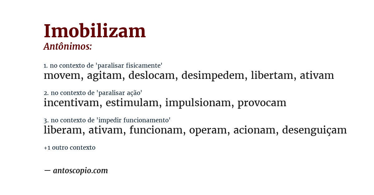 Antônimo de imobilizam