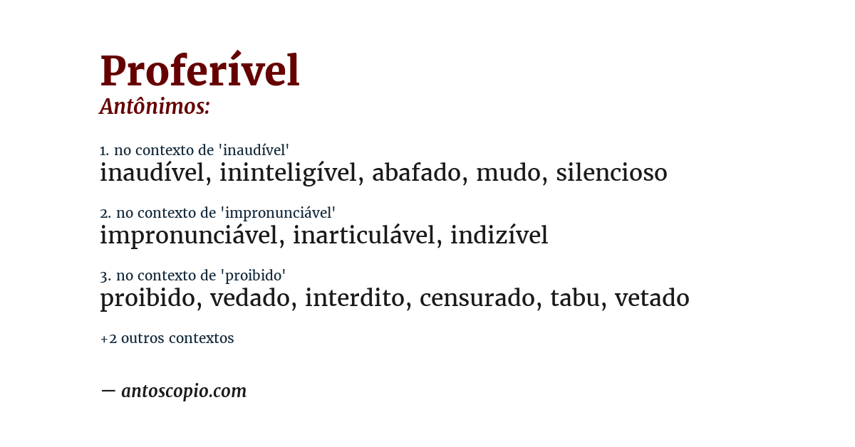 Antônimo de proferível