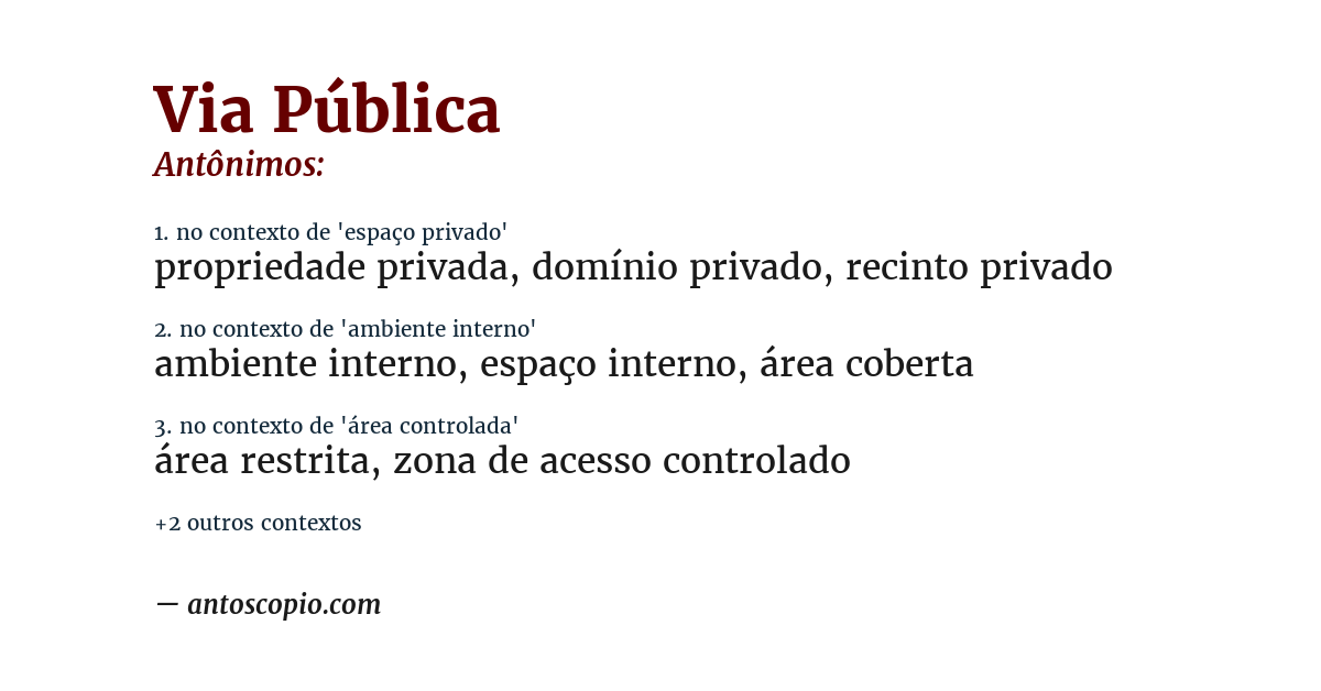 Antônimo de via pública