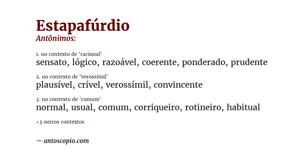 Antônimo de estapafúrdio