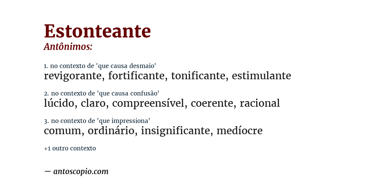 Antônimo de estonteante