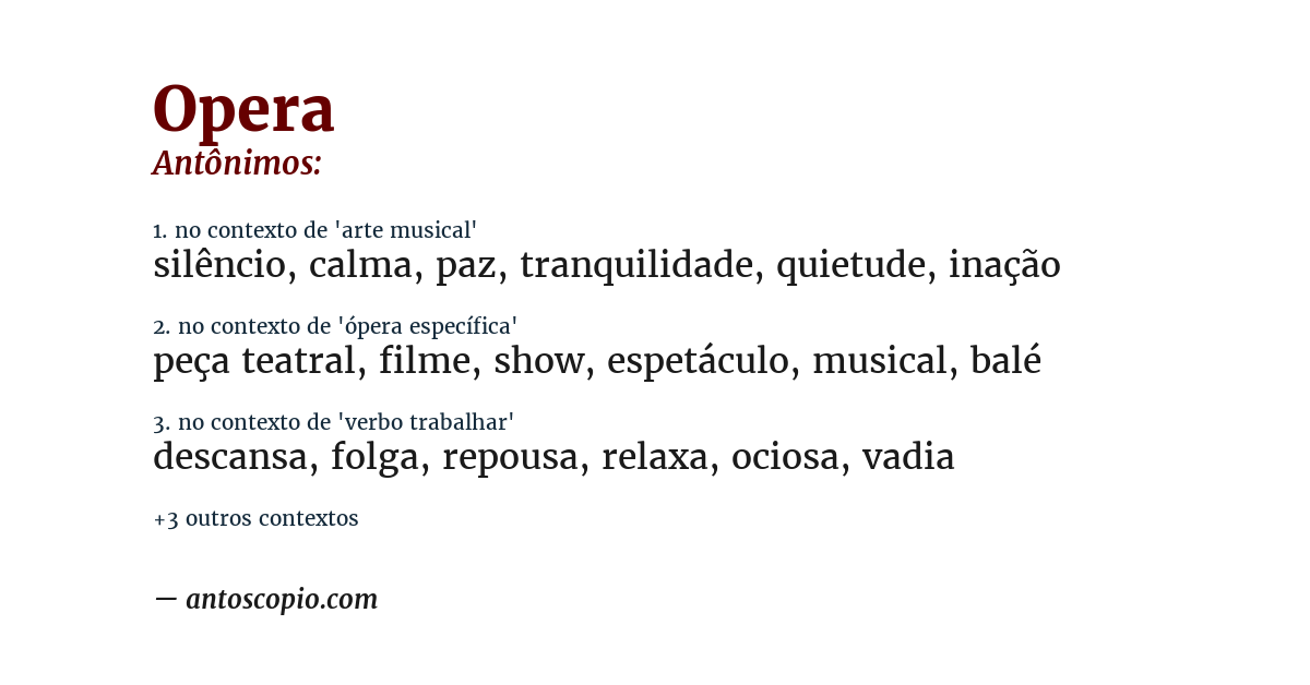 Antônimo de opera