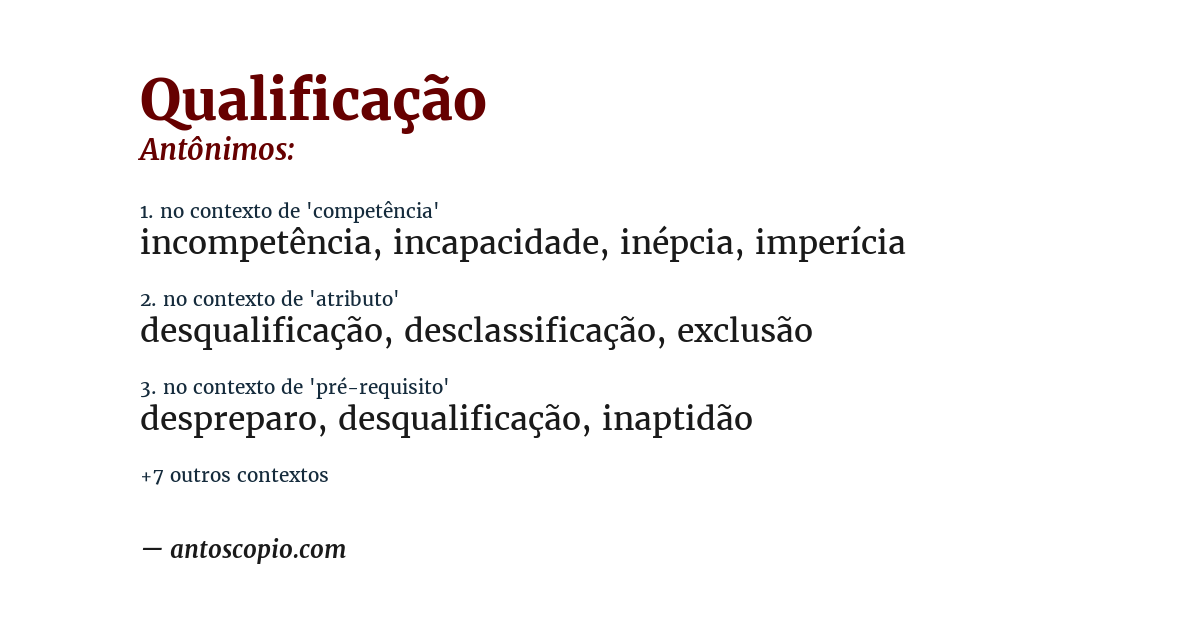Antônimo de qualificação