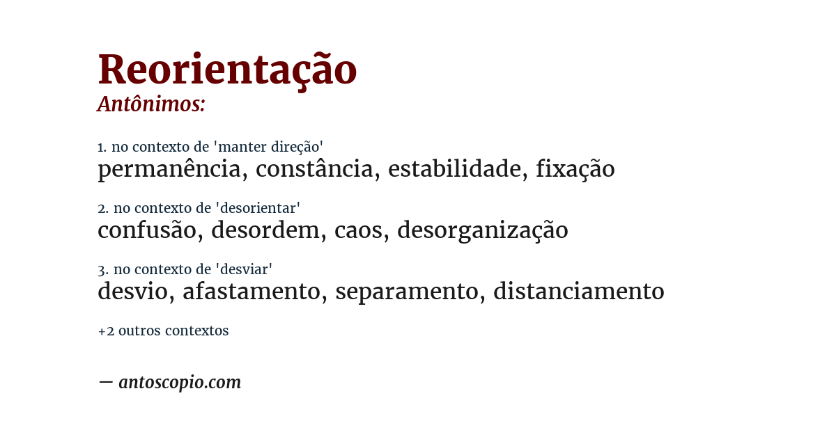 Antônimo de reorientação