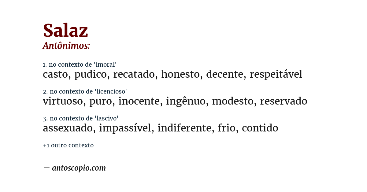 Antônimo de salaz