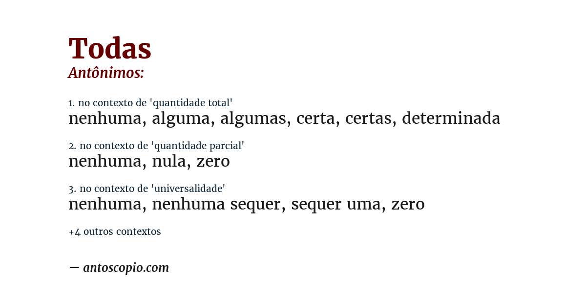 Antônimo de todas