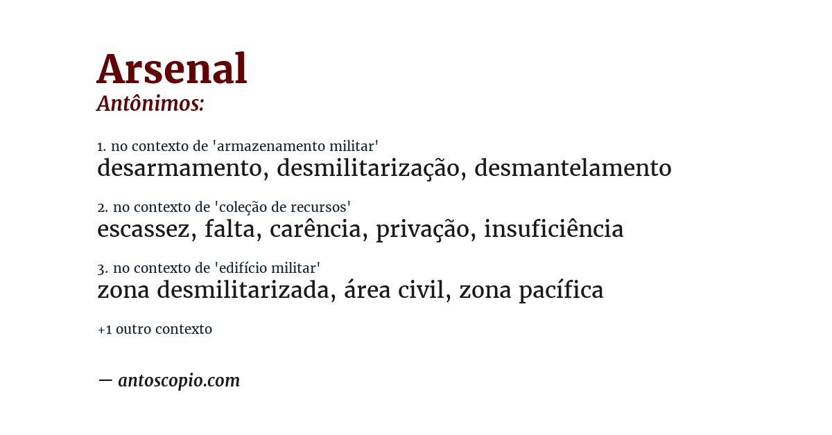 Antônimo de arsenal