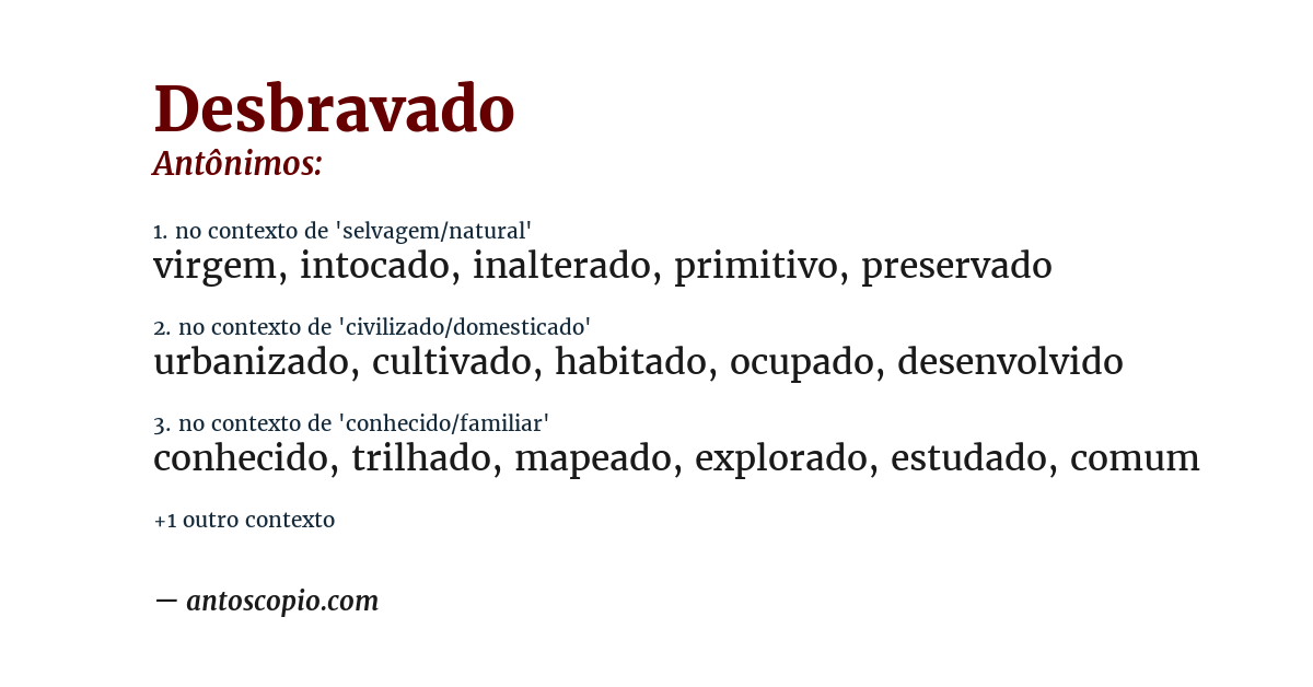 Antônimo de desbravado