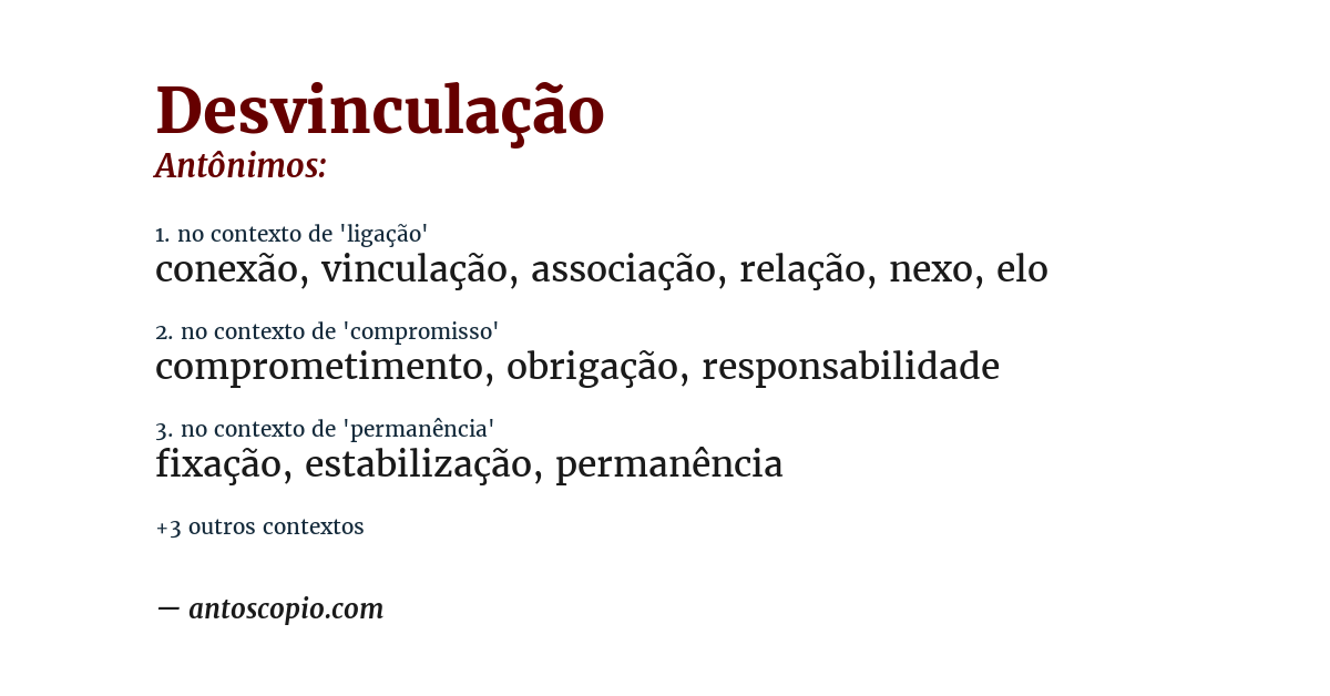 Antônimo de desvinculação