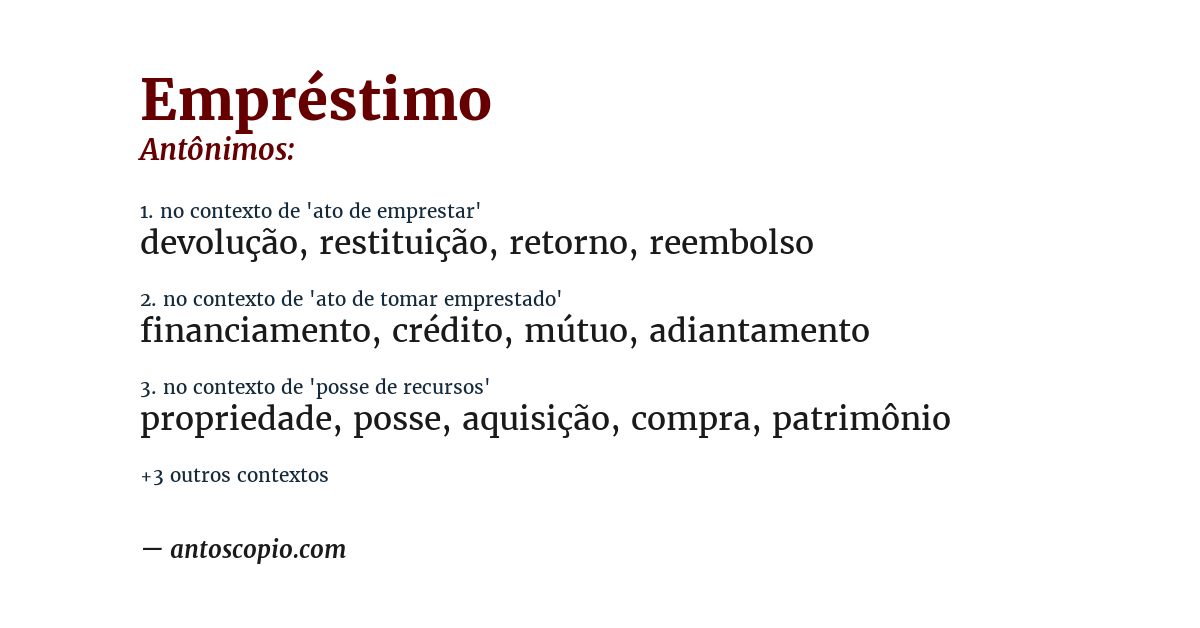 Antônimo de empréstimo