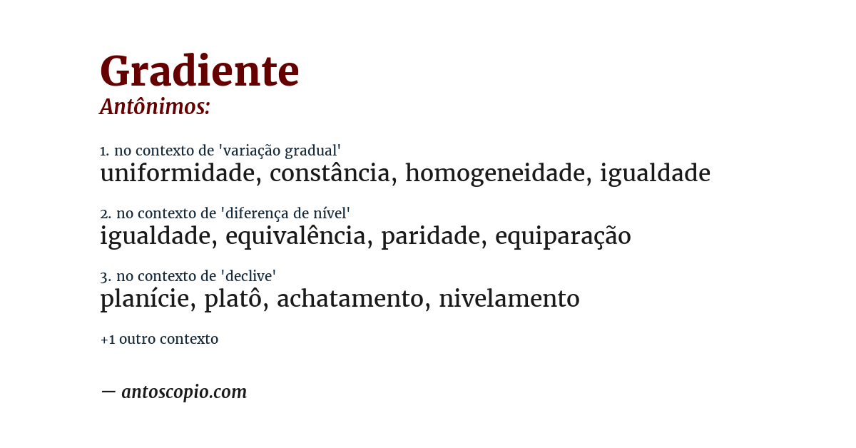 Antônimo de gradiente