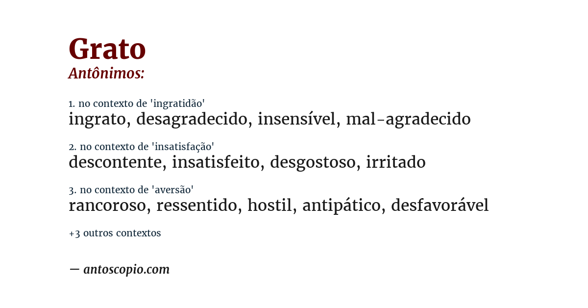 Antônimo de grato