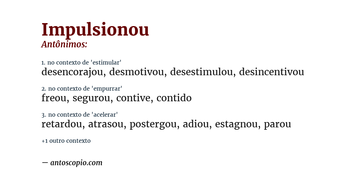 Antônimo de impulsionou