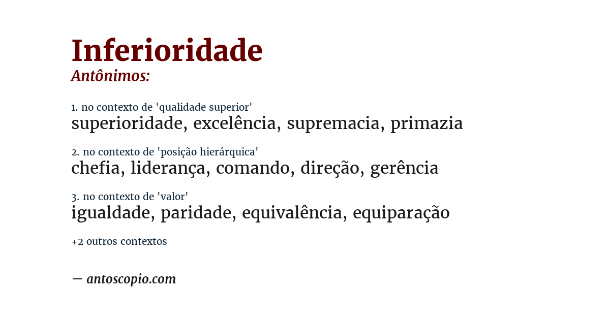 Antônimo de inferioridade