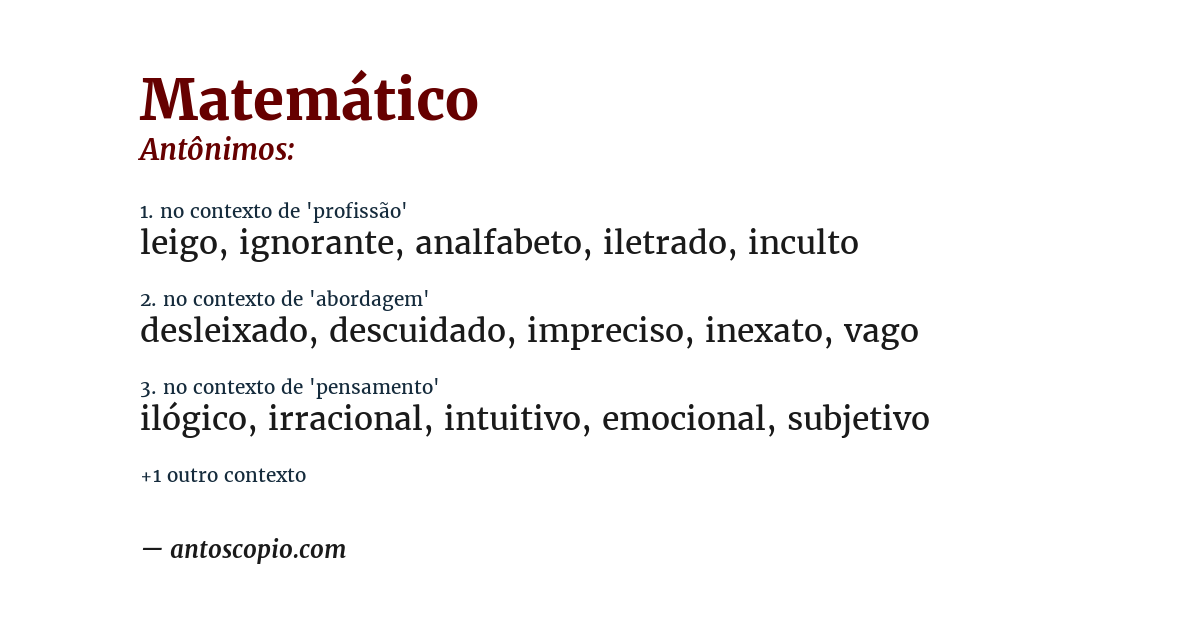 Antônimo de matemático