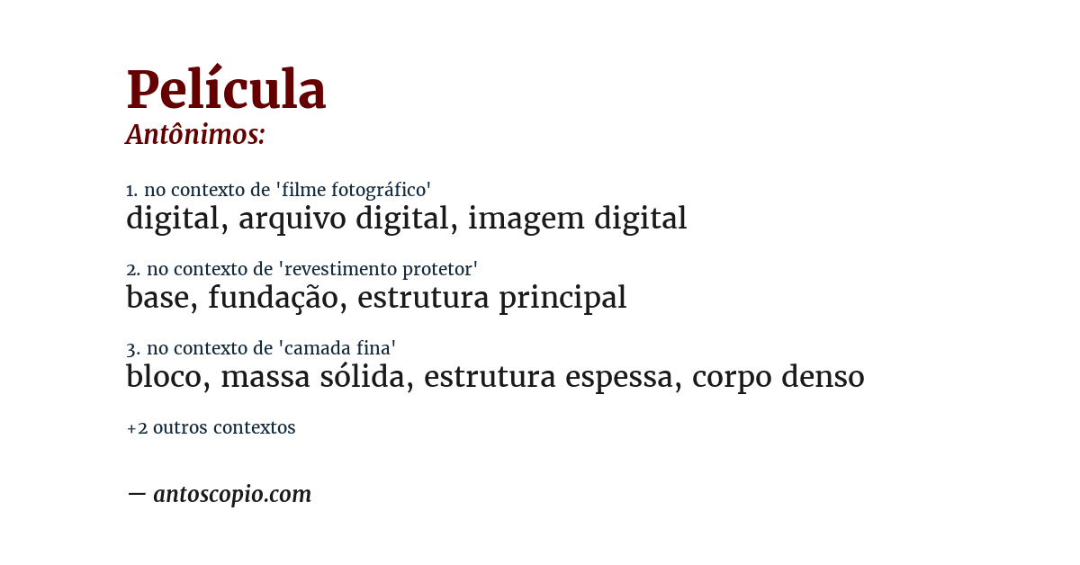 Antônimo de película