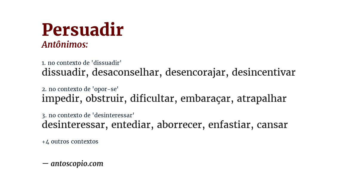 Antônimo de persuadir