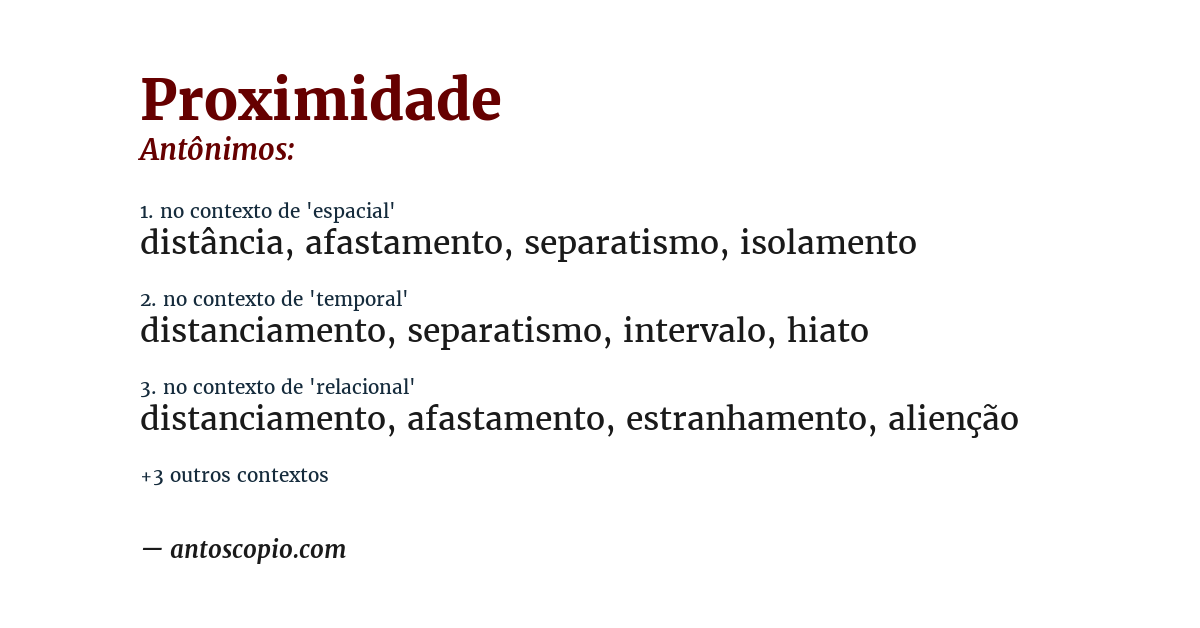 Antônimo de proximidade