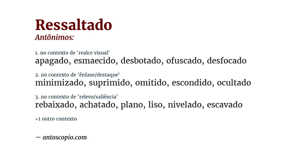 Antônimo de ressaltado