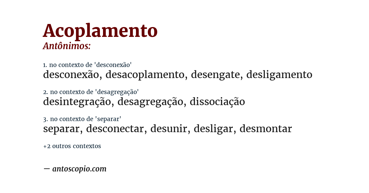 Antônimo de acoplamento